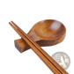 Wooden Dipping Sauce Dish with Chopstick Rest