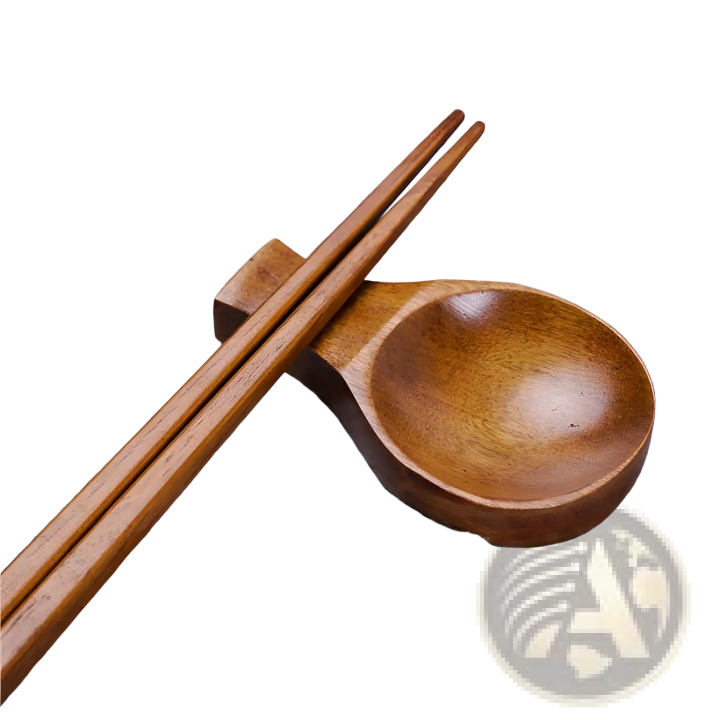 Wooden Dipping Sauce Dish with Chopstick Rest