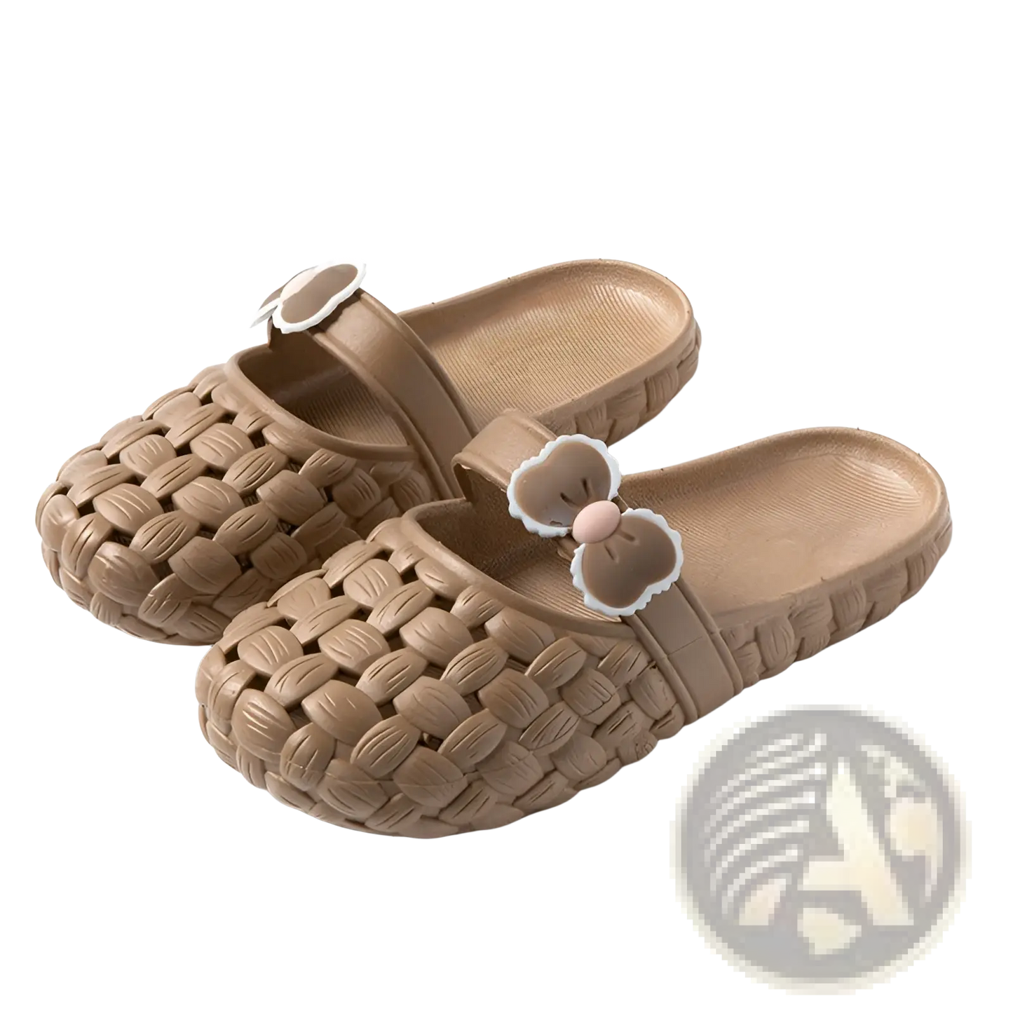 Woven Bow Slippers Summer Pvc Beach Slide Sandals