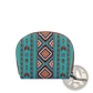 Woven Geometric Card Wallet and Portable Coin Purse