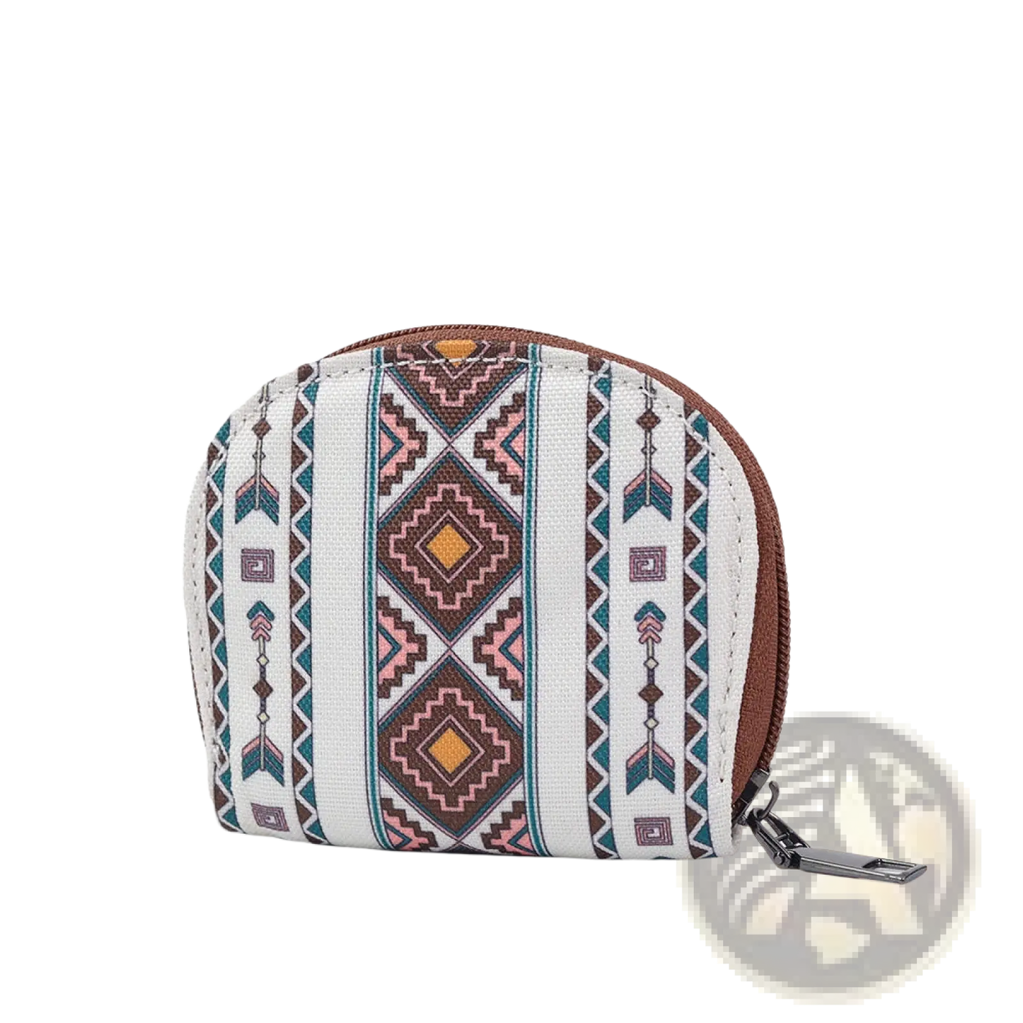 Woven Geometric Card Wallet and Portable Coin Purse