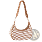 Woven Vegan Leather Checkered Hobo Shoulder Bag