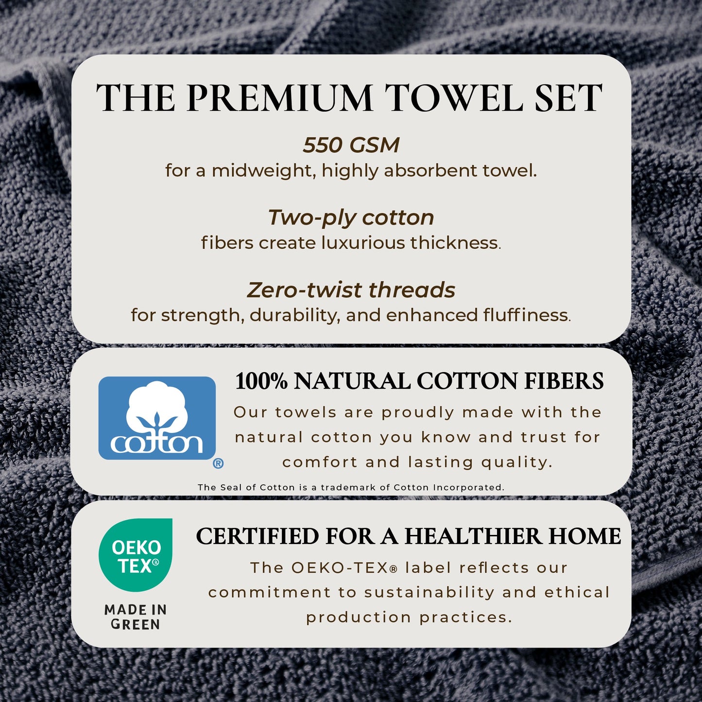 Cotton Textured Bath Towel Set - Acacia Collection
