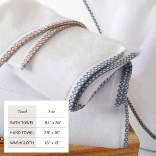 Cotton Border-Stitched 6-Piece Towel Set - Valery Collection