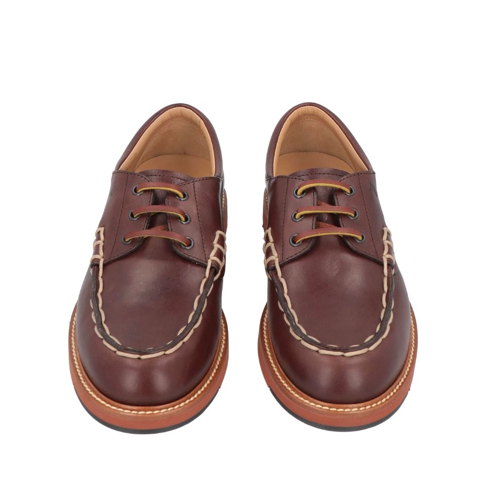 Sapatos masculinos Tod's com cadarço em couro de bezerro marrom, tamanho 6