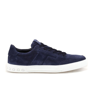 Tod's Men's Blue suede sneakers with padded T Size 6.5