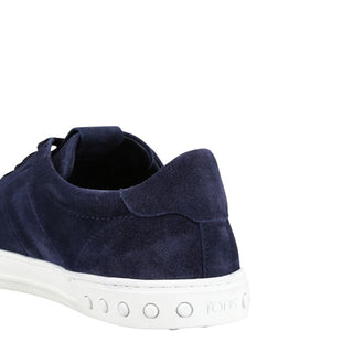 Tênis masculino Tod's de camurça azul com acolchoamento T tamanho 6,5