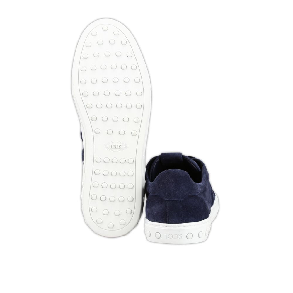 Tênis masculino Tod's de camurça azul com acolchoamento T tamanho 6,5