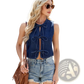 Y2k Bow Tie Denim Sleeveless Crop Top