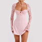 Y2k Lace Backless Long Sleeve Corset Mini Dress