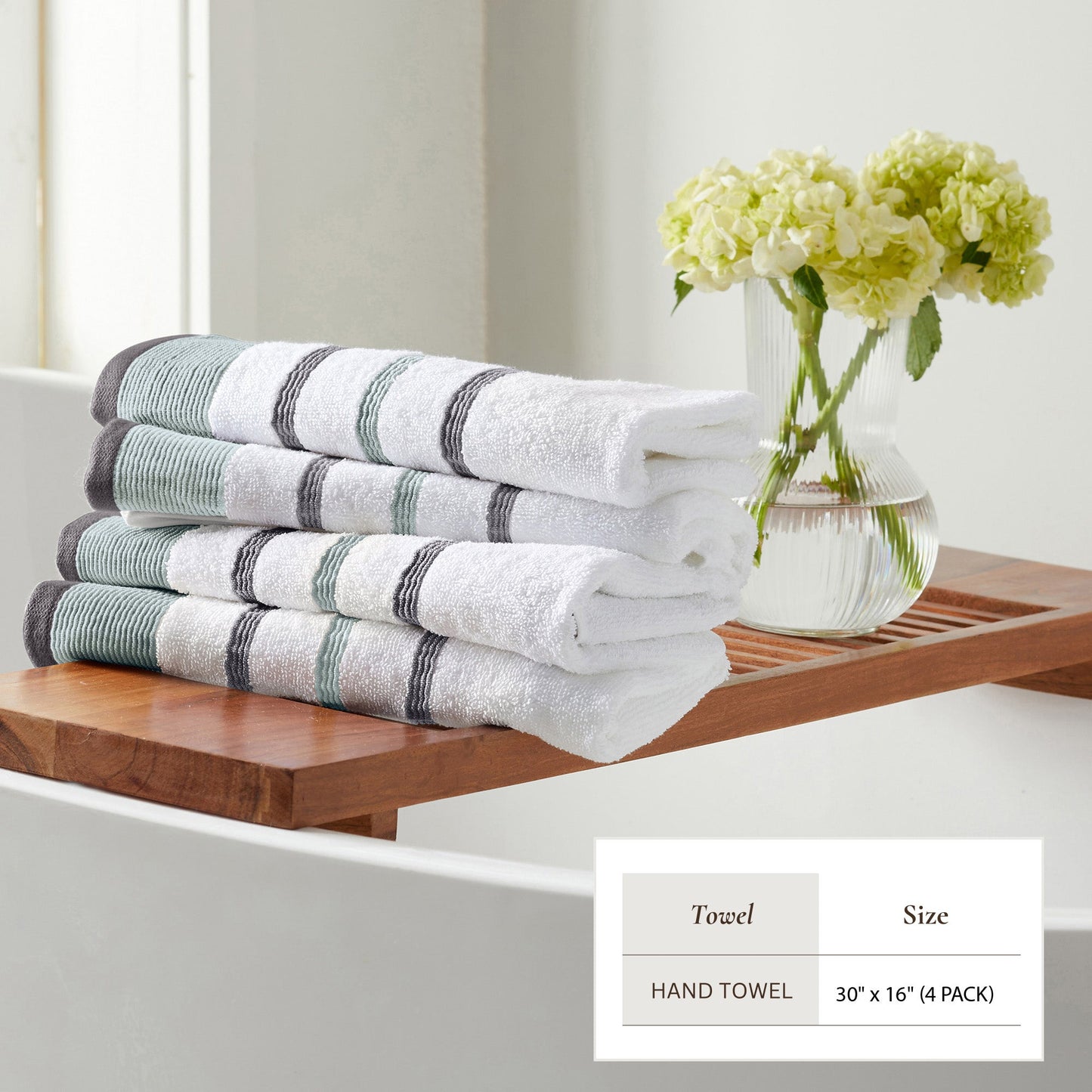 Decorative Cotton Stripe Bath Towel Set - Noelle Collection