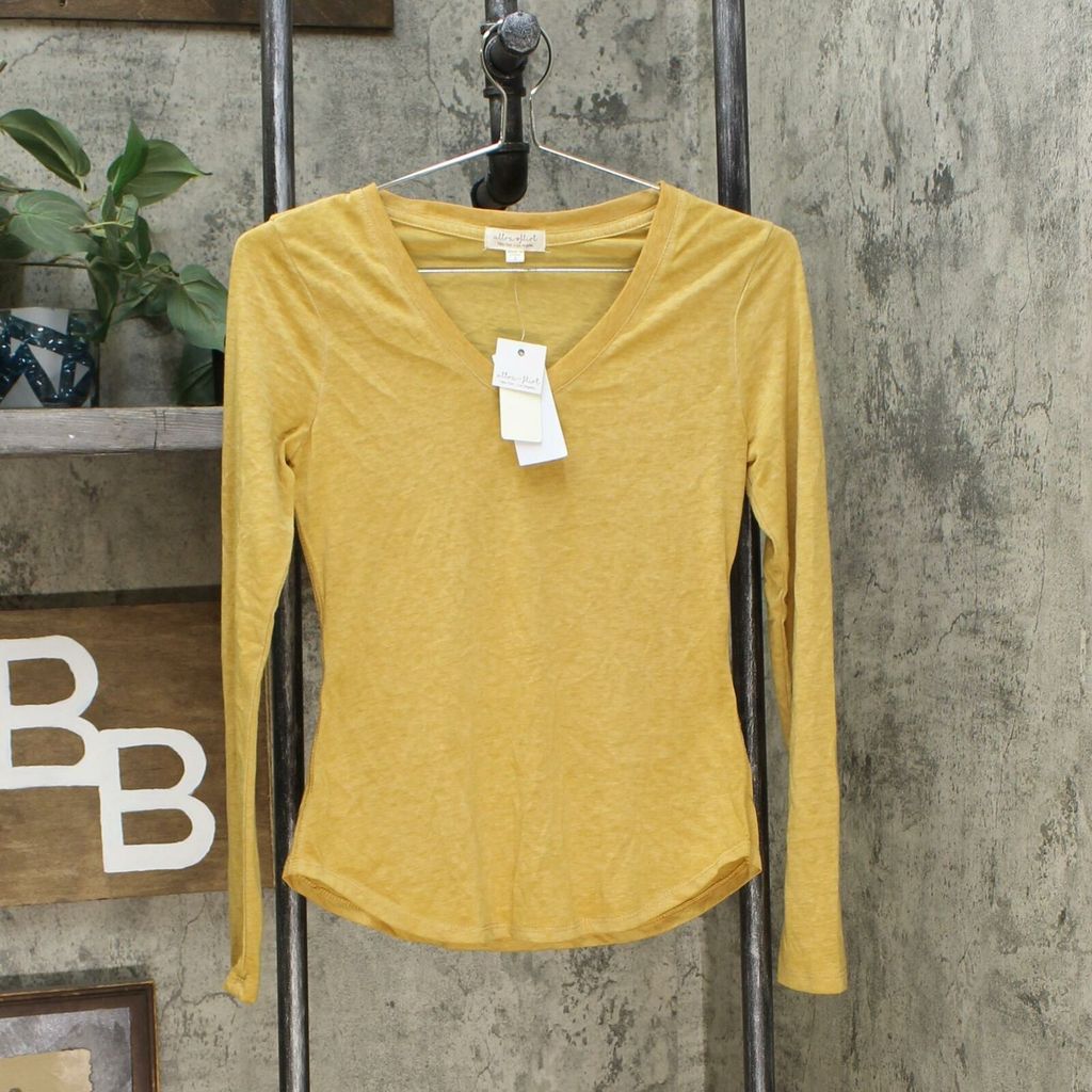 Camiseta Boyfriend Texturizada de Manga Longa Ultra Flirt Juniors, Amarelo Escuro, Tamanho Grande