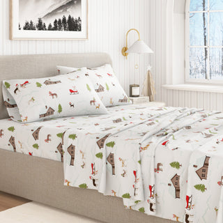 4-Piece Turkish Cotton Christmas Flannel Sheet - Whittaker Collection