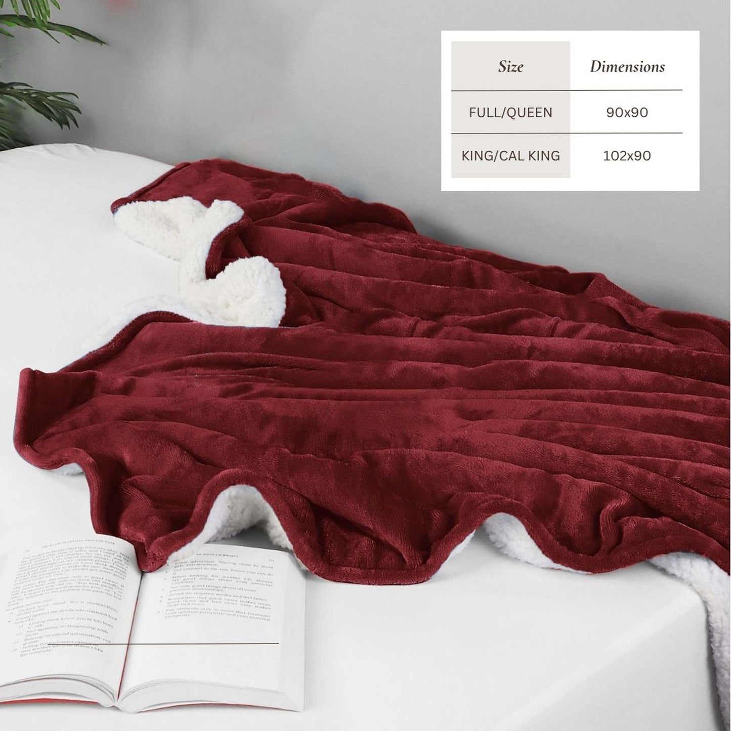 Velvet Plush Sherpa Bed Blanket - Sherpa Fleece Collection