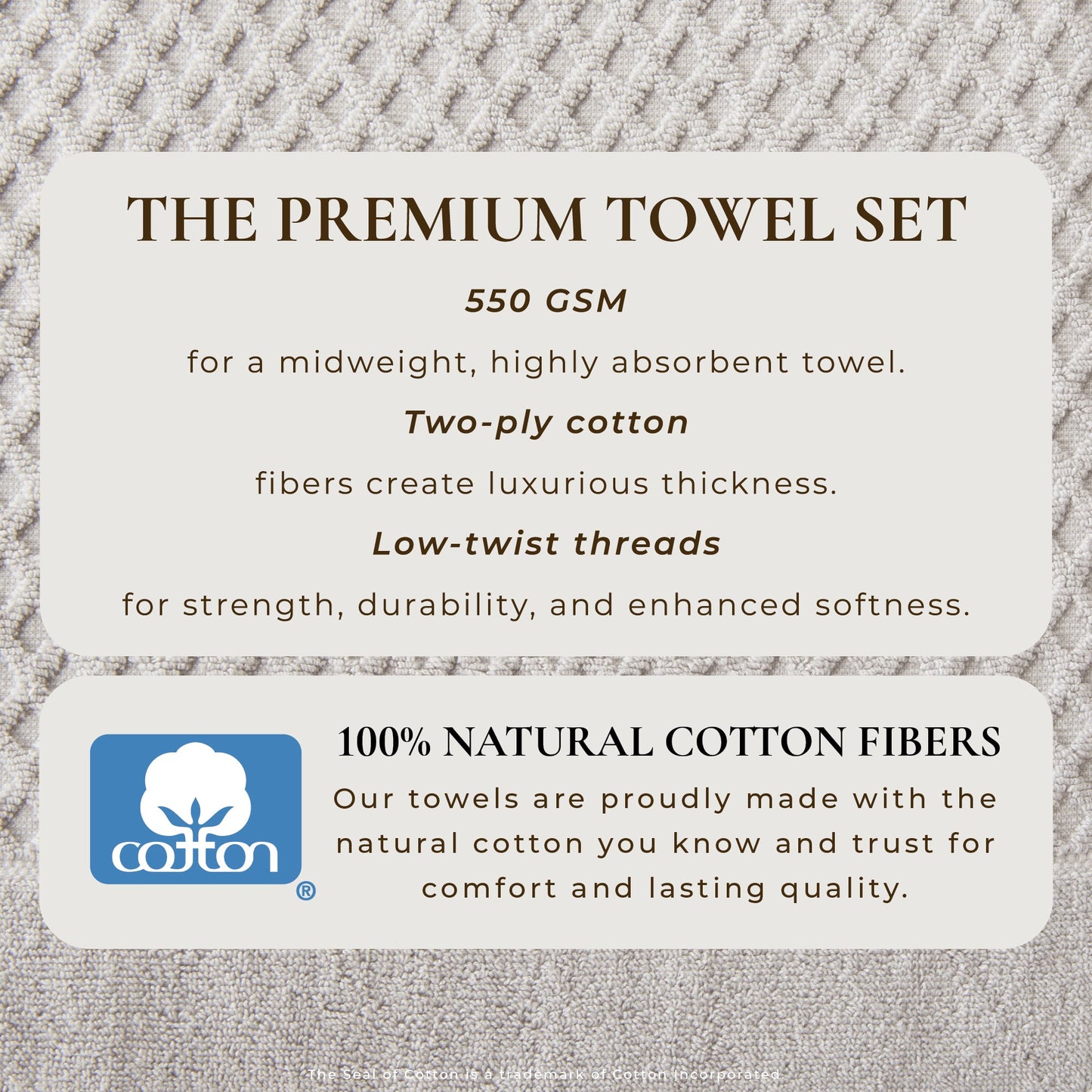Cotton Diamond Waffle Weave Bath Towel Set - Grayson Collection