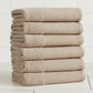 Cotton Linen-Like Border 6-Piece Towel Set - Priya Collection