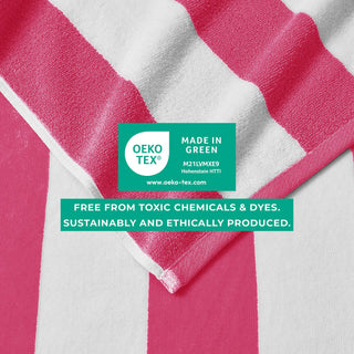 Cotton Velour Cabana Stripe Beach Towel - Novia Collection
