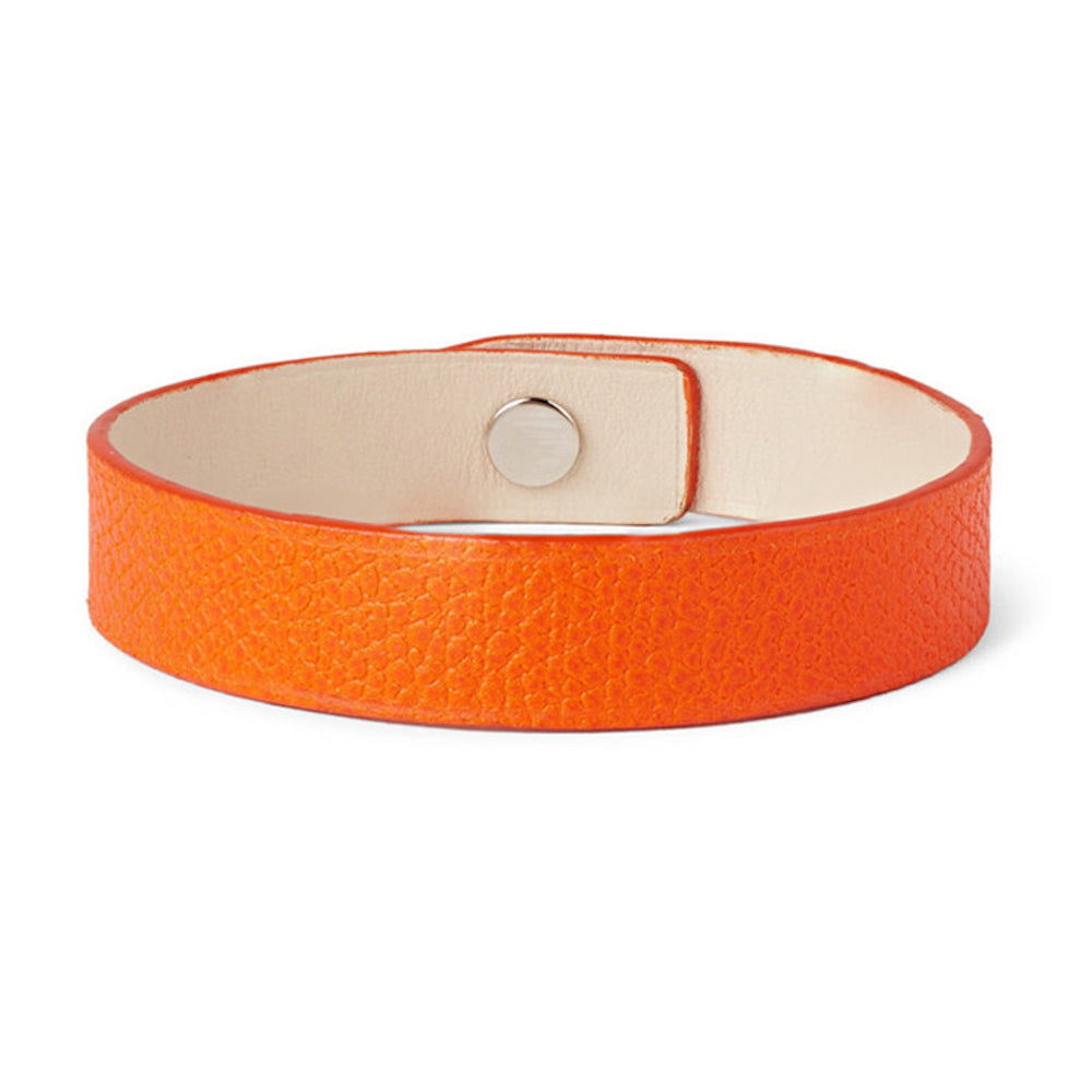 Pulseira de couro laranja feminina Homvare com fecho de pressão