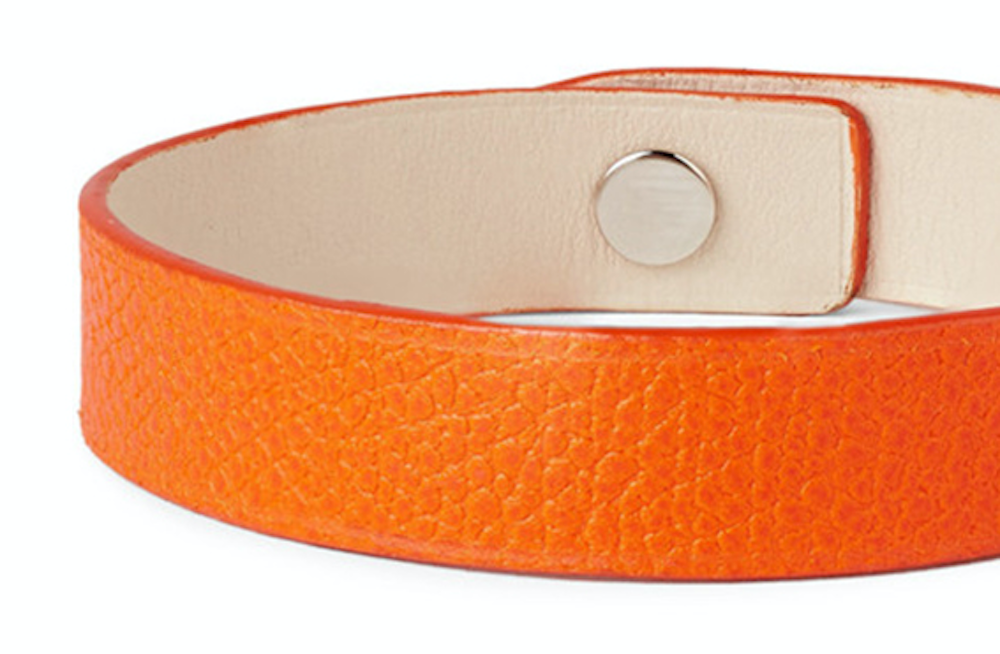 Pulseira de couro laranja feminina Homvare com fecho de pressão