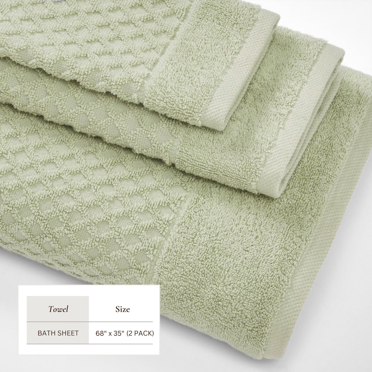 Cotton Diamond Waffle Weave Bath Towel Set - Grayson Collection
