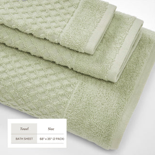 Cotton Diamond Waffle Weave Bath Towel Set - Grayson Collection