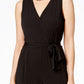 Macacão feminino NY Collection Petite Surplice com cinto e pernas largas, tamanho médio