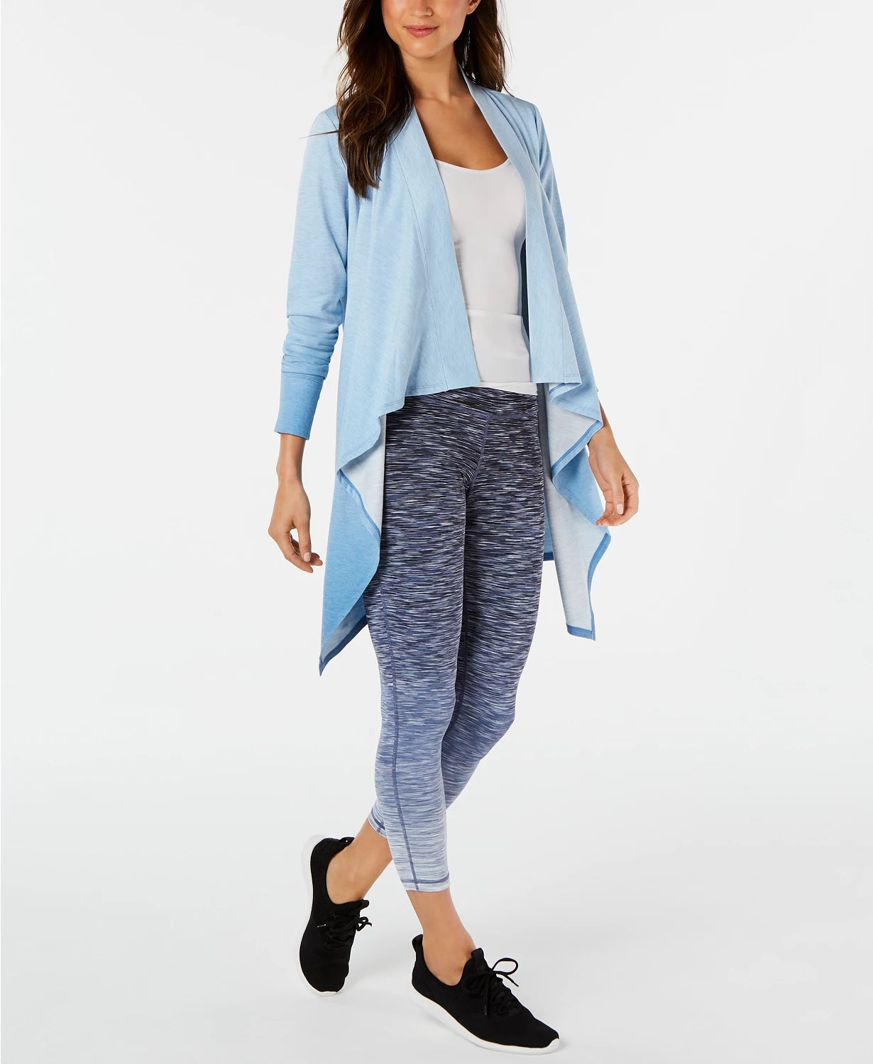 Leggings femininas Ideology Space-Dyed Ombre Ankle Azul Escuro Tamanho Extra Pequeno
