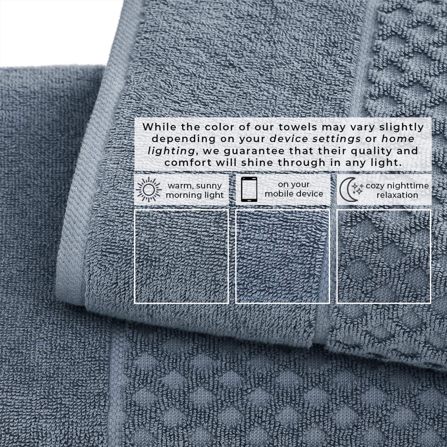 Cotton Diamond Waffle Weave Bath Towel Set - Grayson Collection