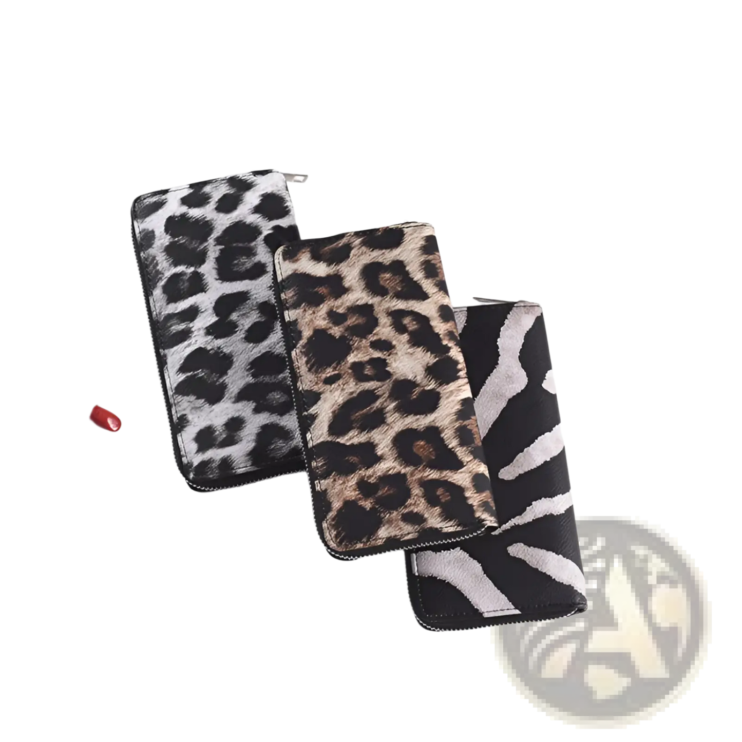 Zebra Print Leather Long Zipper Wallet for Women