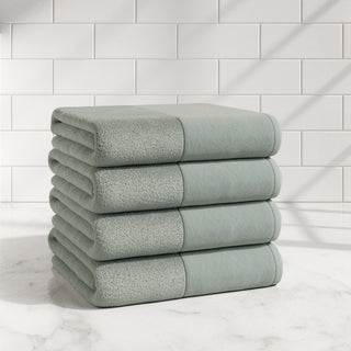 Cotton Linen-Like Border 6-Piece Towel Set - Priya Collection