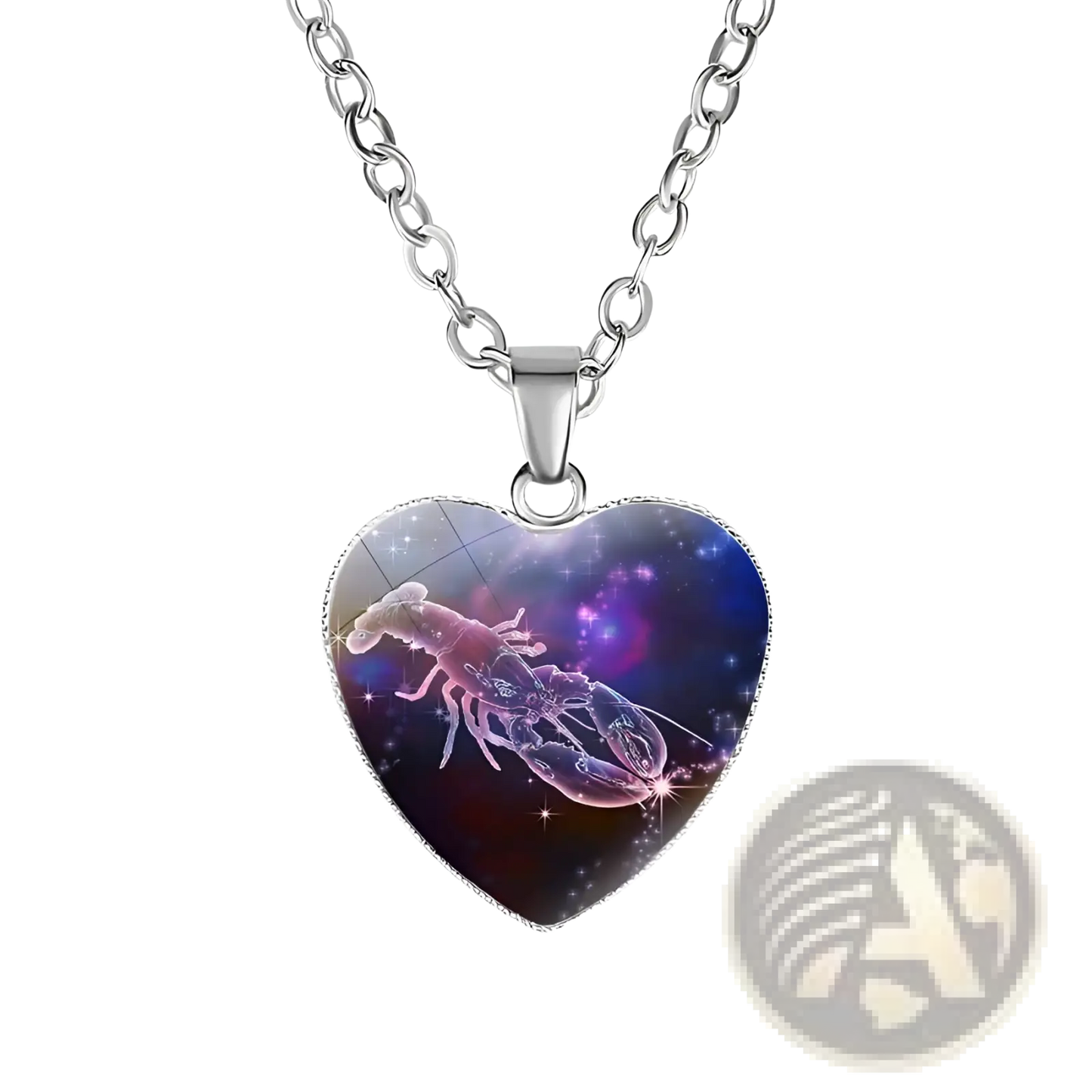 Zodiac Celestial Heart Pendant Galaxy Constellation Necklace