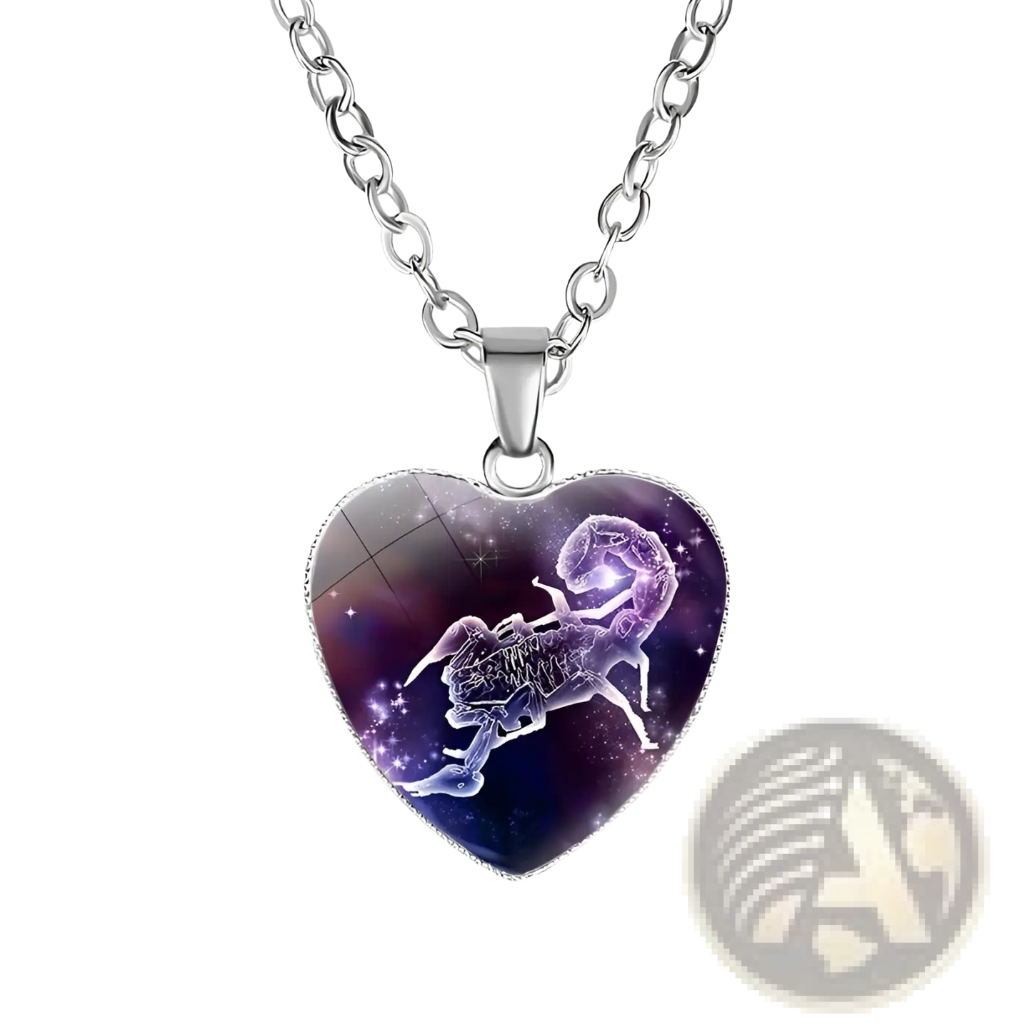 Zodiac Celestial Heart Pendant Galaxy Constellation Necklace