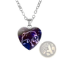 Zodiac Celestial Heart Pendant Galaxy Constellation Necklace