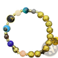 Zodiac Volcanic Stone Beaded Bracelet with Gold Charms