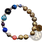 Zodiac Volcanic Stone Beaded Bracelet with Gold Charms