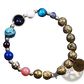 Zodiac Volcanic Stone Beaded Bracelet with Gold Charms