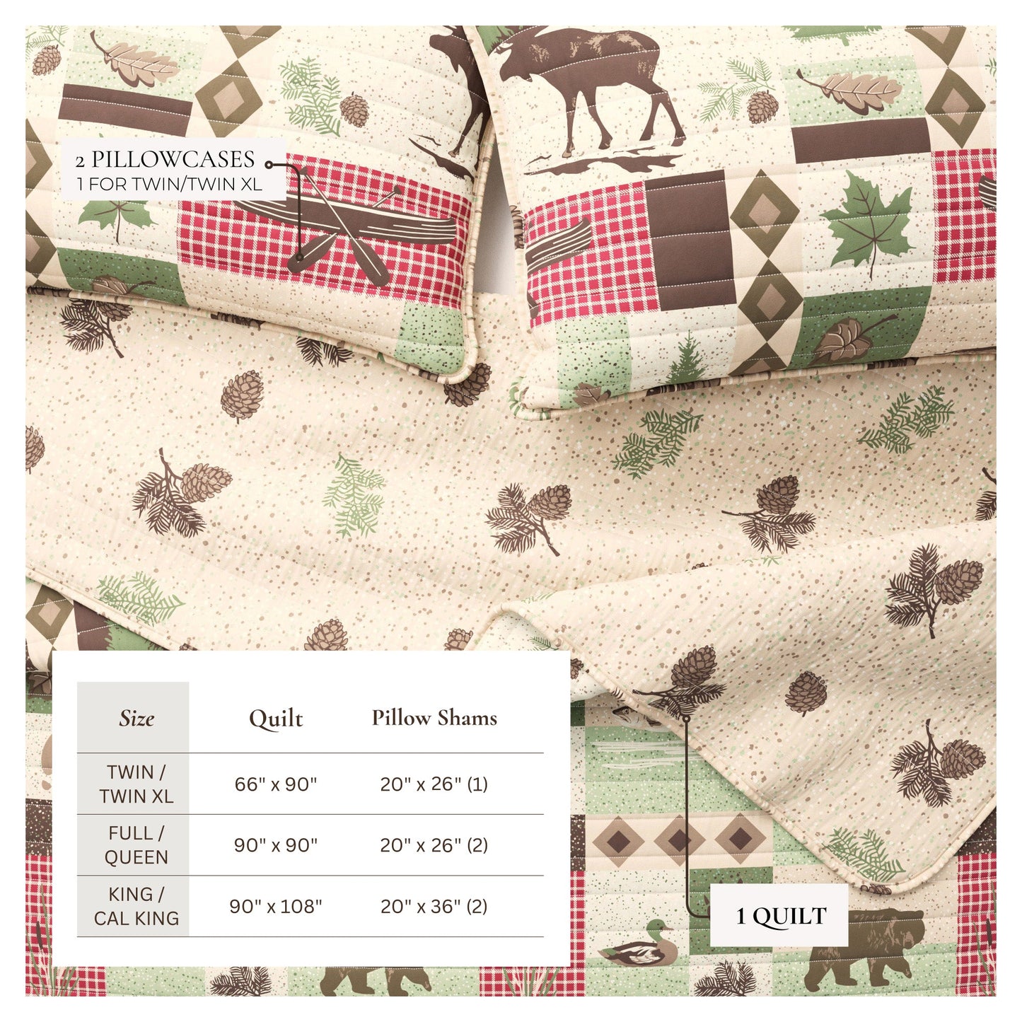 Wilder Collection 3 Piece Lodge Quilt Set