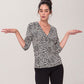 Top franzido feminino Leota marrom