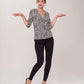 Top franzido feminino Leota marrom