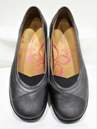 Comfortiva Renee Leather Flat Pewter Feminino