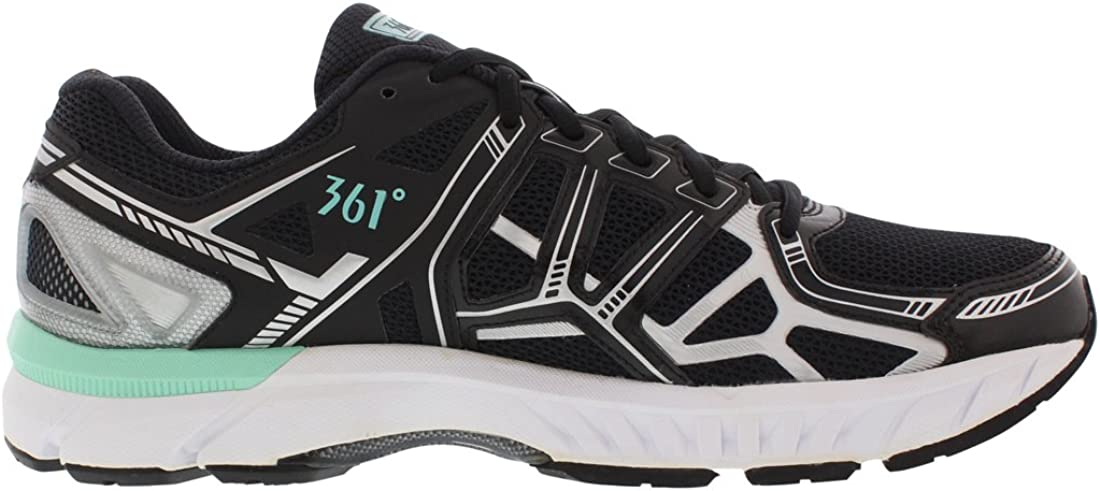 Tênis de corrida feminino 361 Degrees Spire preto/prata/Aruba