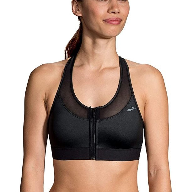 Sutiã esportivo Brooks FastForward Zip feminino, preto