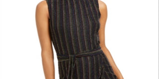 Vestido justo com debrum metálico feminino City Studios, preto, tamanho extrapequeno