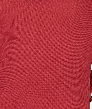 Top Hippie Rose Juniors Waffle-Knit com Borda de Alface Vermelho Tamanho Extra Pequeno