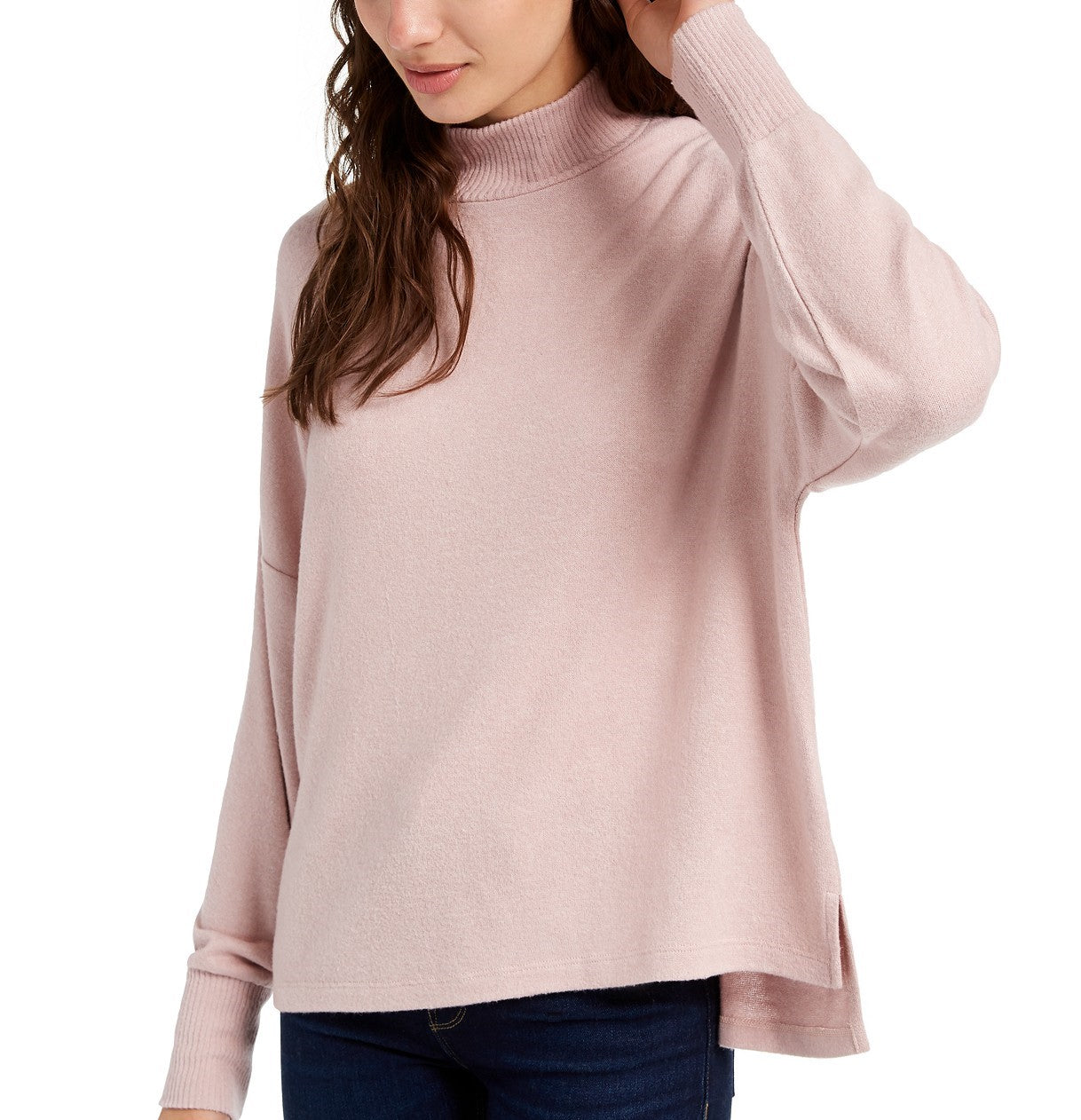 Suéter feminino Hippie Rose Juniors com gola falsa, confortável, rosa, tamanho extrapequeno